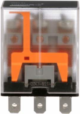 Power Relay, General Purpose Relays, 3PDT, clear cover, faston terminals, 15A, 12V DC, 3NO + 3NC