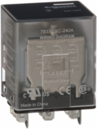 Power relay, SE Relays, 15A, 3PDT, 240 VAC, clear cover