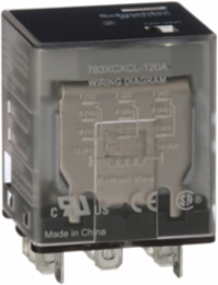 Power relay, SE Relays, 15A, 3PDT, 120 VAC, clear cover with LED indicator