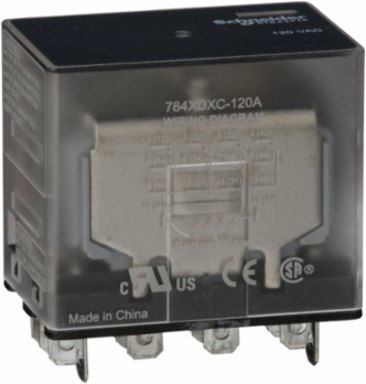 Power relay, SE Relays, 15A, 4PDT, 120 VAC, clear cover