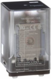 General purpose relay, SE Relays, 788R, DPDT, 10A, 120 VAC, Quick terminal, clear cover, magnetic blowout