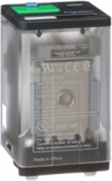 General purpose relay, SE Relays, 788R, DPDT, 10A, 12 VDC, Quick terminal, clear cover with LED, lock push button