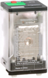 General purpose relay, SE Relays, 788R, 3PDT, 10A, 24 VAC, Quick terminal, clear cover with LED, lock push button