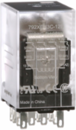 Power relay, SE Relays, 4PDT, 3A, 12 VDC, low level bifurcated contacts, clear cover