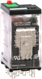 Power relay, SE Relays, 4PDT, 3A, 120 VAC, cover with locking push button and LED