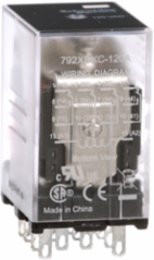Power relay, SE Relays, 4PDT, 6A, 120 VAC, clear cover