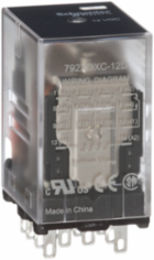 Power relay, SE Relays, 4PDT, 6A, 12 VDC, clear cover