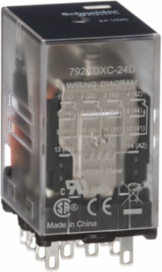 Power relay, SE Relays, 4PDT, 6A, 24 VDC, clear cover