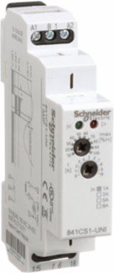Current sensor relay, SE Relays, SPDT, 15A, 24 to 240 VAC, 1 time scale, 100 mA to 1 A, DIN mounting