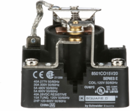 Power Relay, Type C, 2 HP, 30A, SPDT, 120 VAC Coil, Panel Mount