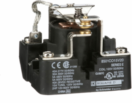 Power Relay, Type C, 2 HP, 30A, SPDT, 120 VAC Coil, Panel Mount