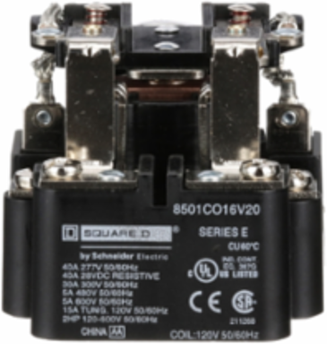 Power Relay 2 HP 30A 300 VAC SPDT 2NO/2NC 120 VAC Coil