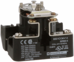Power Relay, Type C, 2.0 HP, 30A Resistive, SPST, 24 VAC Coil