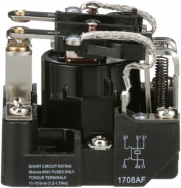 Power Relay Type C, 2 HP, 30A, DPST, 120V AC Coil, 2.5 Inch Width