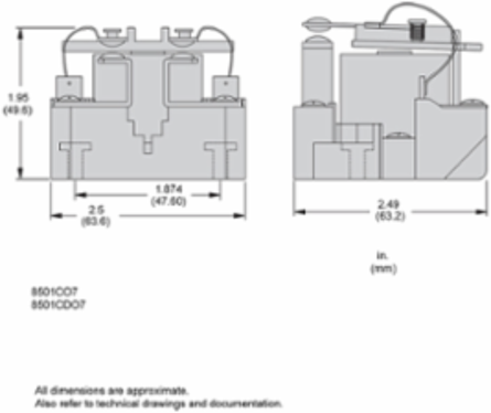Power Relay 30A 240V AC DPST Screw Clamp Terminal