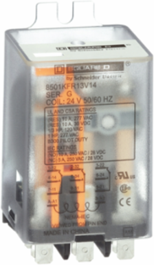 Plug-in Relay DPDT, 1 HP at 277 VAC, 10A Resistive, Flange Mounted
