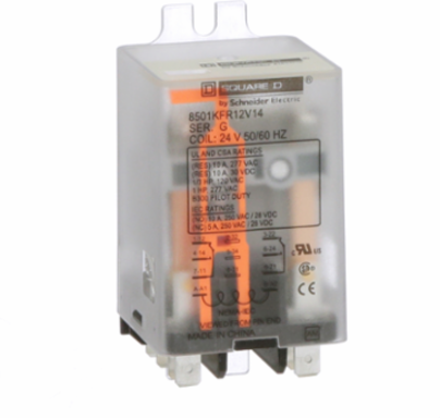 Plug-in Relay DPDT, 1 HP at 277 VAC, 10A Resistive, Flange Mounted