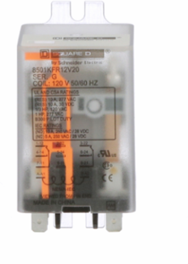 Plug-in Relay, DPDT, Flange Mounted, 1 HP at 277 VAC, 120 VAC Coil