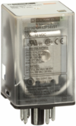 Plug-in Relay, DPDT, 1 HP at 277 VAC, 12 VDC Coil, 2 NO, 2 NC