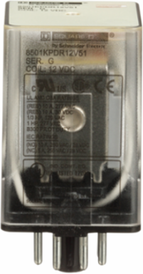 Plug-In Relay, DPDT, 12 VDC Coil, 1 HP at 277 VAC
