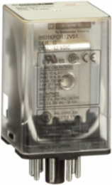 Plug-In Relay, DPDT, 12 VDC Coil, 1 HP at 277 VAC