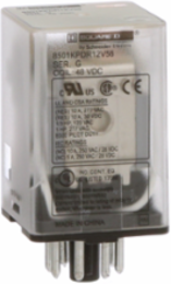 Plug-In Relay, DPDT, 1 HP at 277 VAC, 48 VDC Coil, 1.4 Inch