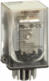 Plug-In Relay, Type KP, Tubular, 1 HP at 277 VAC, 24 VDC Coil, 11 Pin