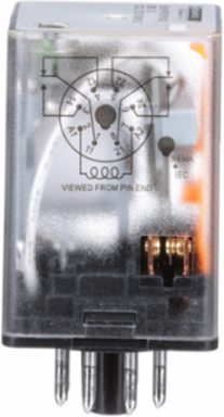 Harmony DPDT Relay, 10A at 120V AC, 1 HP at 277V AC, 2NO + 2NC