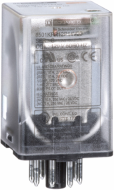 Harmony DPDT Relay, 10A at 120V AC, 1 HP at 277V AC, 2NO + 2NC