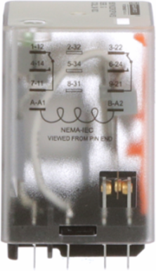 Plug-In Relay DPDT 0.5 HP at 240 VAC, 24 VDC Coil, 10A Contacts