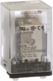 Plug-In Relay, DPDT, 0.5 HP at 240 VAC, 24 VDC Coil, 1.4 Inch Depth