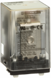 Plug-in Relay, 24 VDC Coil, 0.5 HP, 3PDT Contacts, 10A Resistive