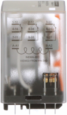 Plug-In Relay, 3PDT, 24 VAC Coil, 0.5 HP at 240 VAC, 10A NC/NO