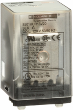Harmony 8501K Relay 3PDT 10A 120V AC 1/3 HP 277V AC