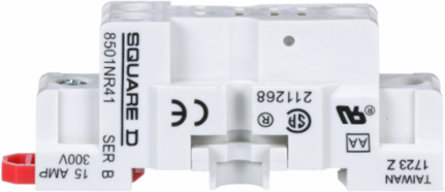 Relay Socket, 5 Pins, DIN Rail/Panel Mount, 15A, 300V AC