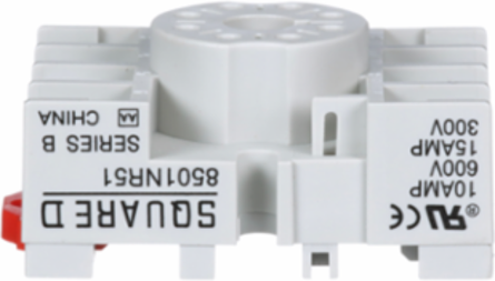 Relay Socket, 8 Pin, DIN Rail/Panel Mount, 15A-300V AC, Green Premium