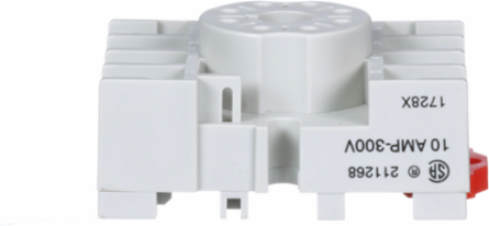 Relay Socket, 8 Pin, DIN Rail/Panel Mount, 15A-300V AC, Green Premium