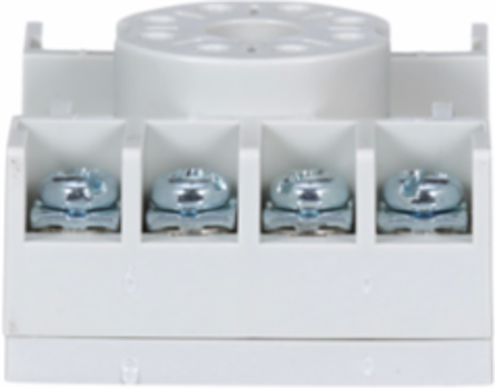 Relay Socket, 8 Pin, DIN Rail/Panel Mount, 15A-300V AC, Green Premium