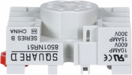 Relay Socket, 8 Pin, DIN Rail/Panel Mount, 15A-300V AC, Green Premium