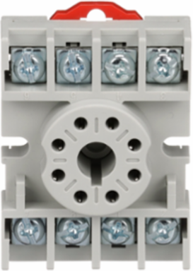Relay Socket, 8 Pin, DIN Rail/Panel Mount, 15A-300V AC, Green Premium