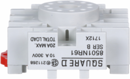 Relay Socket, Harmony 8501N, 11 Pins, 15A-300V AC, DIN Rail/Panel Mount