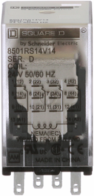 Miniature Plug-in Relay 0.5 HP 277 VAC 24 VAC Coil 4PDT