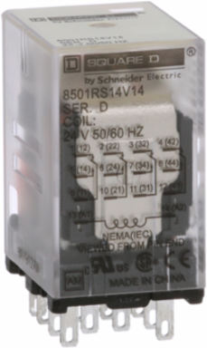 Miniature Plug-in Relay 0.5 HP 277 VAC 24 VAC Coil 4PDT