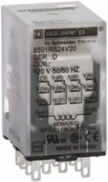 Miniature Plug-In Relay 0.167 HP, 4PDT, 120 VAC Coil