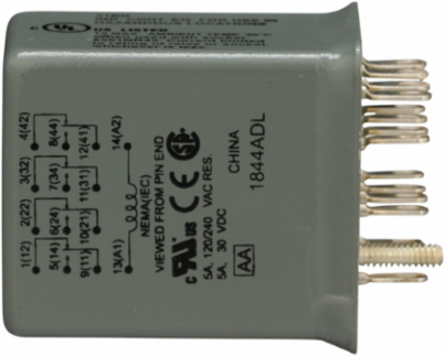 Miniature Relay, 4PDT, Low Voltage, 5A at 240V AC, 120V AC