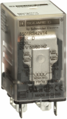 Miniature Relay, SPDT, 15A at 120V AC, 1HP at 277V AC, 24V AC