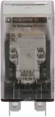 Miniature Relay, DPDT, 15A at 120V AC, 1HP at 277V AC, Nonreplaceable Coil