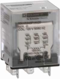 Miniature Plug-in Relay, 1 HP at 277 VAC, 15A, 3PDT, 120 VAC Coil