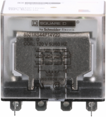 Miniature Relay, 1 HP at 277 VAC, 15A Res at 120 VAC, 4PDT