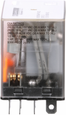 Miniature Relay, 1 HP at 277 VAC, 15A Res at 120 VAC, 4PDT